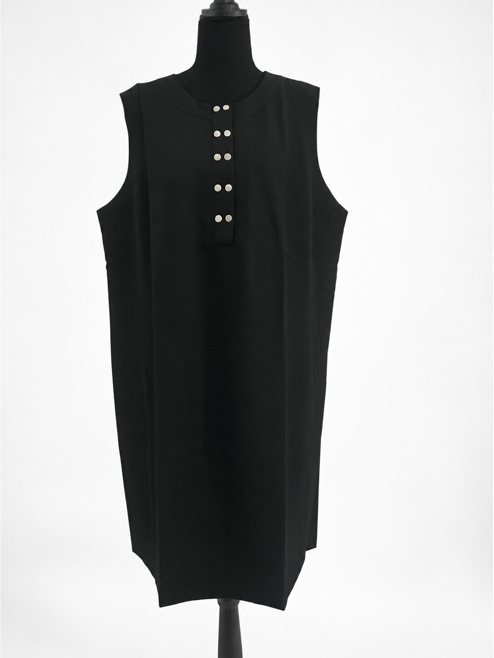 Lark & Ro Black Snap Front Sleeveless Dress Plus Size 18W NEW